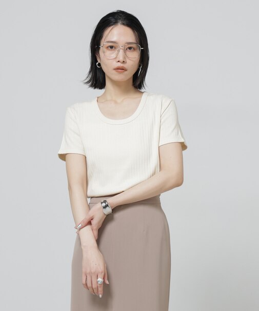 Anti Soaked(R) 汗染み防止コンパクトリブTシャツ