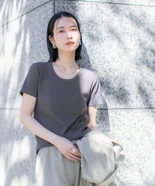 Anti Soaked(R) 汗染み防止コンパクトリブTシャツ