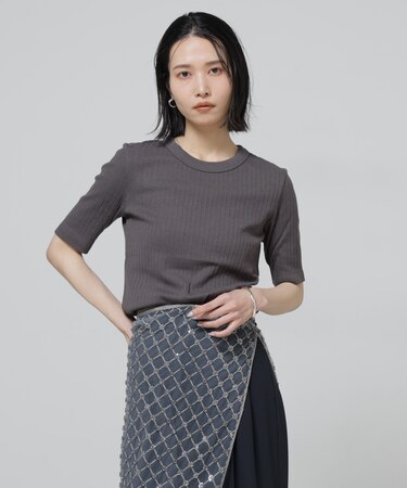 Anti Soaked(R) 汗染み防止クルーネックリブTシャツ