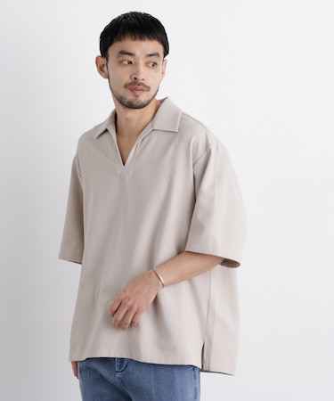 「Meaningful Continuity」coveross(R) EOS ポリエステルブッチャースキッパーシャツ