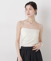 抗菌防臭リブカップ付きダブルストラップキャミソール