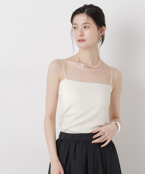 抗菌防臭リブカップ付きダブルストラップキャミソール