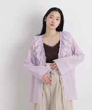 コットンシフォンフリルブラウス