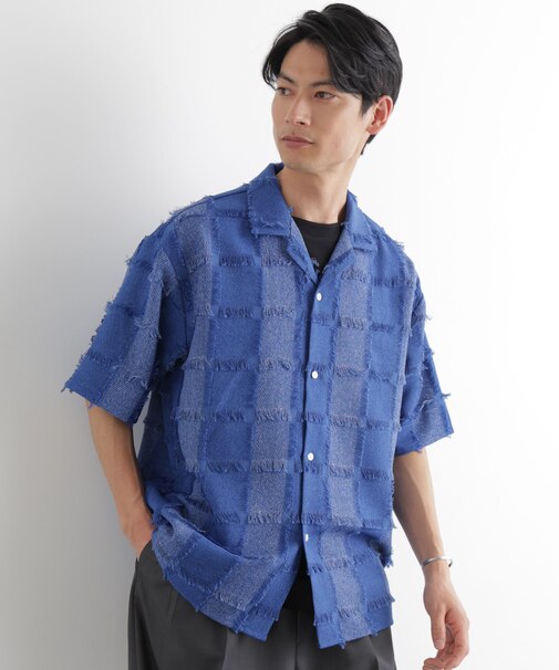 カットジャガードフリンジシャツ