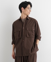 テクニカルリネンライクWポケットシャツジャケット／吸水速乾・接触冷感・UVカット（セットアップ可）