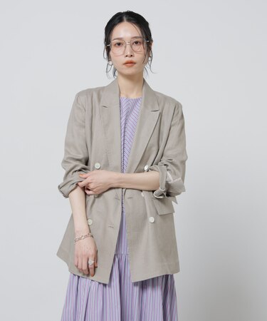 European Flax ダブル6Bジャケット(セットアップ可)