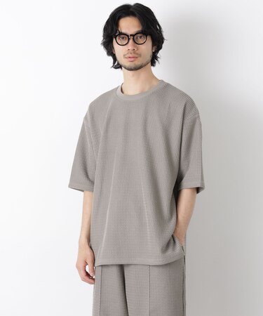 ジャガードニットソーTシャツ 半袖（セットアップ可）