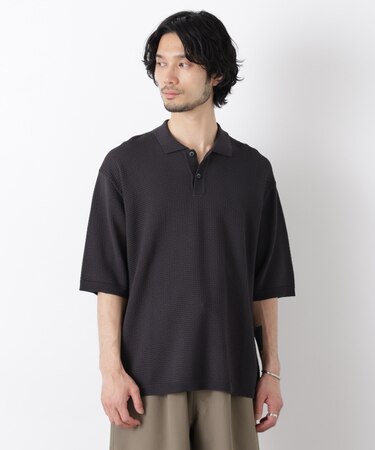エアリードレープ ニットポロシャツ 半袖