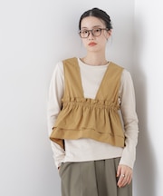 ノースリーブギャザーフレアビスチェ