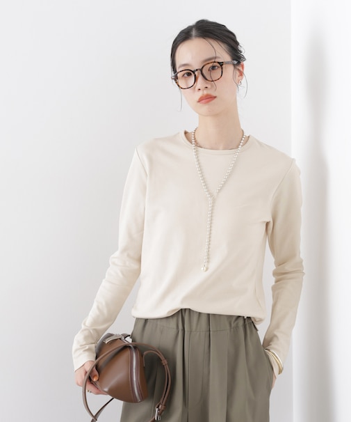 Repur加工 スムースシルケットロングスリーブトップス