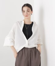 マシンウォッシャブルリネン混 ボリュームスリーブシャツ