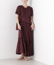 made in INDIA 切り替えギャザースカート(セットアップ可)