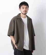 ストレッチワイド オープンカラーシャツ 半袖