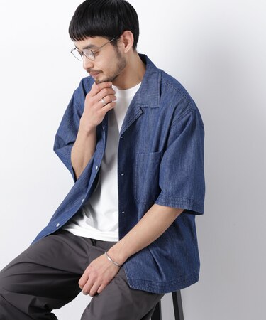 「OtoNANO」 デニムシャツ 半袖