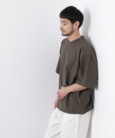 ストレッチワイドプルオーバー Tシャツ半袖（セットアップ可）