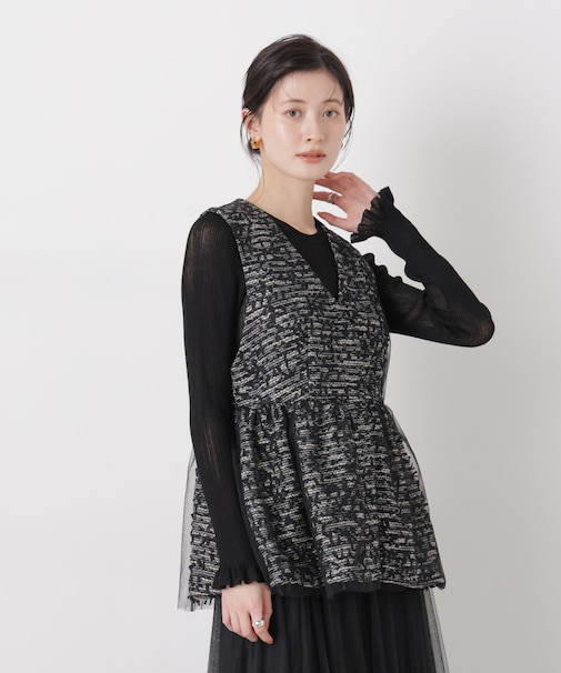 troisieme chaco／ＴWEED×TULLE ジレ