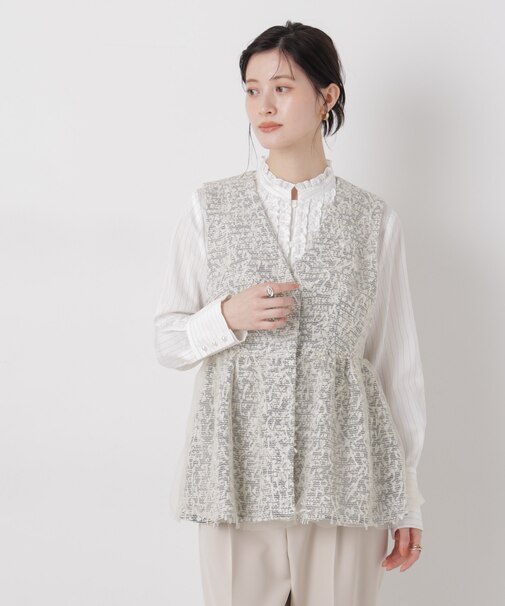 troisieme chaco／ＴWEED×TULLE ジレ