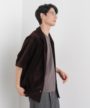 ベロア イタリアンカラーシャツ 半袖