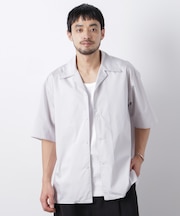 「OtoNANO」オープンカラーストライプ半袖シャツ