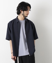 「メランジドライ」ZIPシャツブルゾン(セットアップ可)