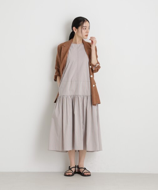 ストライプティアードワンピース