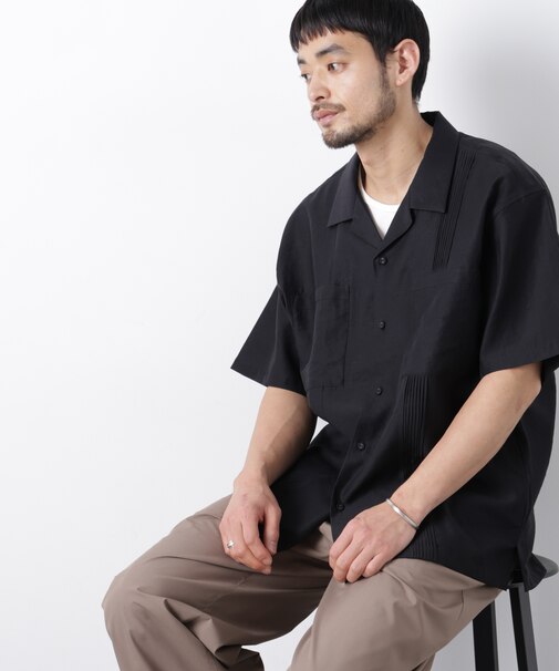 オープンカラーキューバシャツ