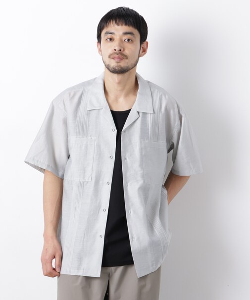 オープンカラーキューバシャツ