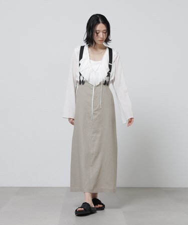 European Flax サスペンダー付きスカート(セットアップ可)