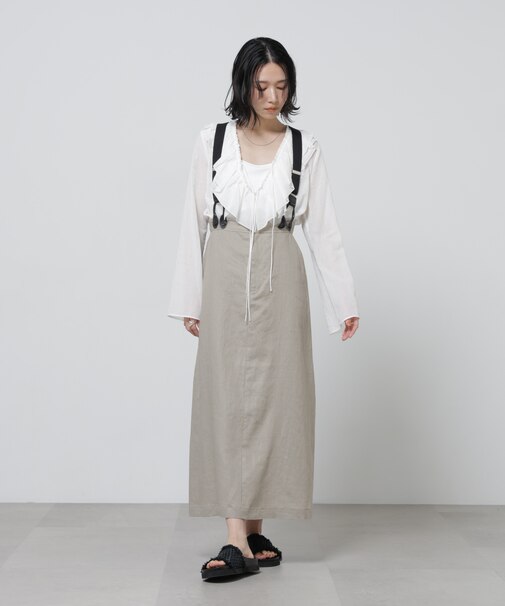 European Flax サスペンダー付きスカート(セットアップ可)