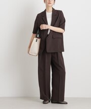 メランジドライ 2タックワイドパンツ(セットアップ可)