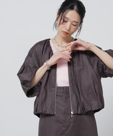 European Flax ギャザーバルーンブルゾン(セットアップ可)