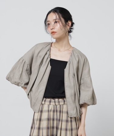 European Flax ギャザーバルーンブルゾン(セットアップ可)
