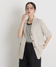 メランジドライ ハーフスリーブシングルジャケット(セットアップ可)