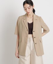 メランジドライ ハーフスリーブシングルジャケット(セットアップ可)