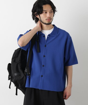 コットンシードステッチニットシャツ