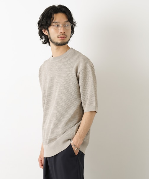 ギマクルーネック ニットTシャツ
