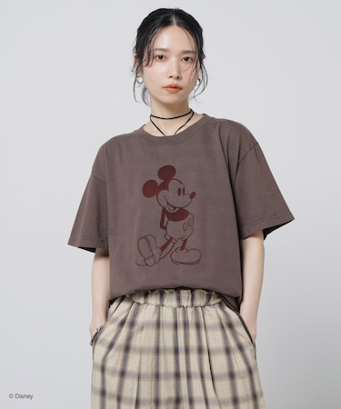 GOOD ROCK SPEED／ MickeyMouse ／ Tshirts Brown