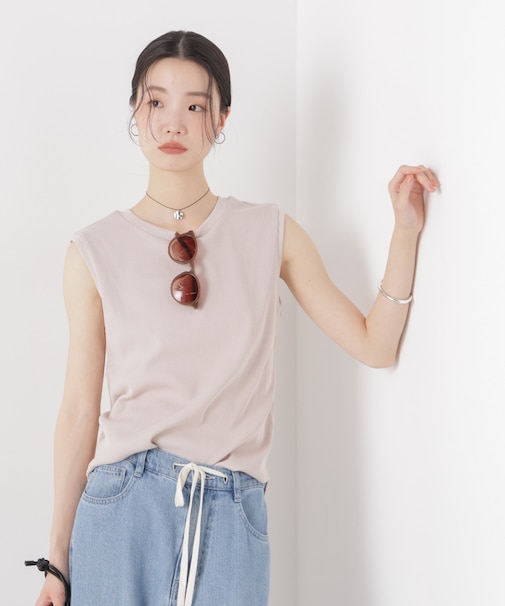 UVカット抗菌防臭吸水速乾イージーケアノースリーブトップス