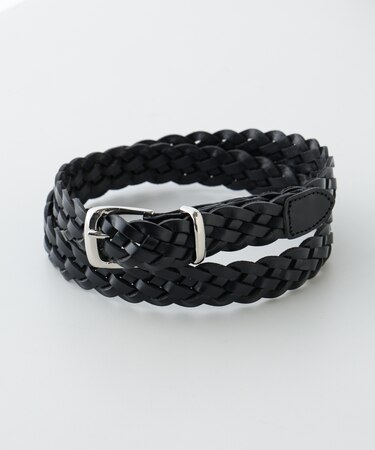 イタリーレザーナローメッシュベルト