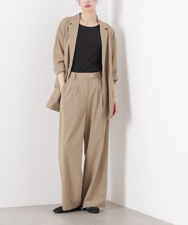 ソフトシアーツータックワイドパンツ(セットアップ可)