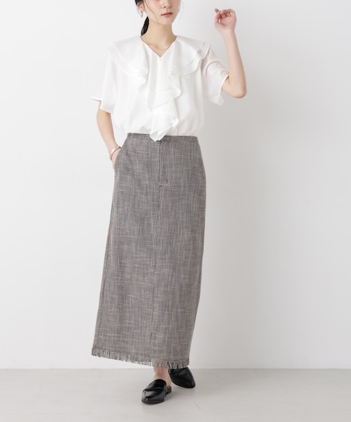 カラミ織りIラインスカート(セットアップ可)