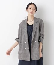 カラミ織りダブルジャケット(セットアップ可)