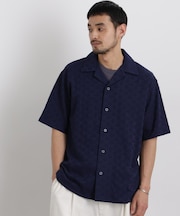 WEB限定／ジャガードオープンカラーシャツ 半袖