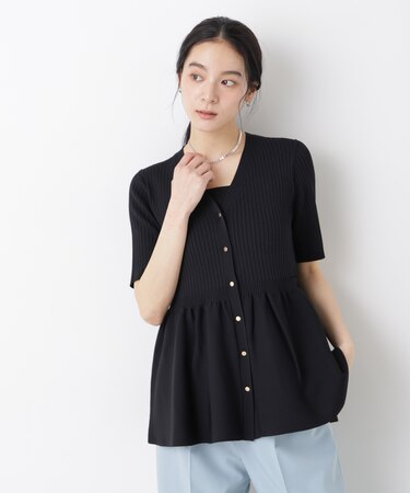 SUMMER VEIL KNIT ペプラムニットカーディガン