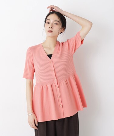SUMMER VEIL KNIT ペプラムニットカーディガン