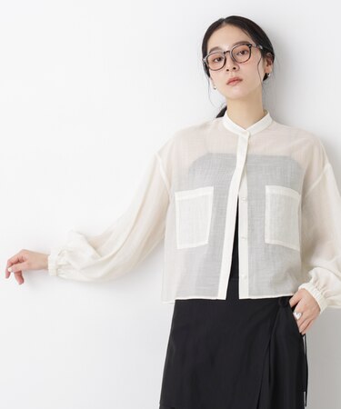 タックスリーブポケットシアーショートシャツ