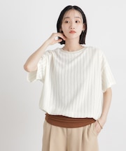 カットジャガードドロストヘムトップス