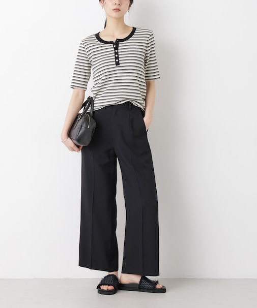 バーズアイワイドフィットパンツ(セットアップ可)