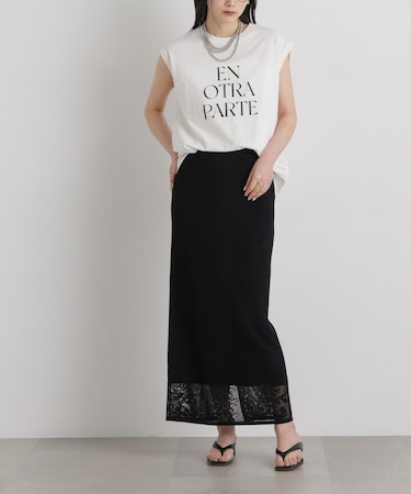 メッシュレースニットスカート
