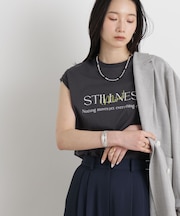 MINERALTEX(TM)ロゴプリントノースリーブTシャツ